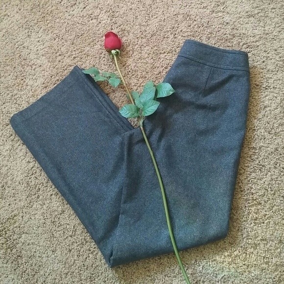 EDDIE BAUER Wool Trousers Pants Tweed Gray Gold Straight Leg SIZE 4 WOMENS 4 - Picture 2 of 6